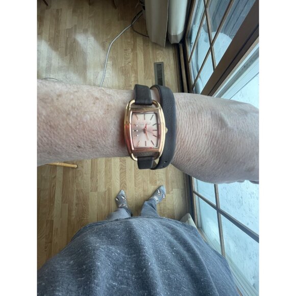 Caravelle Bulova Women Watch Rose Gold Brown Leather Wrap Around Strap Box Works main image 10